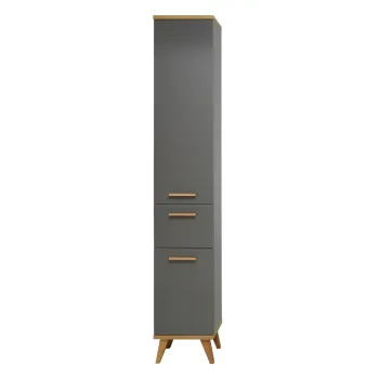 Dulap de baie gri inalt/ingust cu aspect de lemn de stejar 35,5x205 cm Quickset 924 - Pelipal f30f imagine