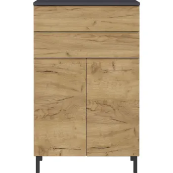 Dulap de baie gri inchis cu aspect de stejar 60x97 cm Salinas - Germania 4db0 imagine
