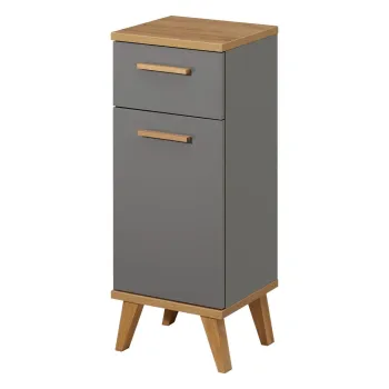 Dulap de baie gri jos cu aspect de lemn de stejar 35,5x89,5 cm Quickset 924 - Pelipal 6797 imagine