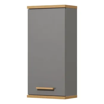 Dulap de baie gri suspendat cu aspect de lemn de stejar 35,5x74,5 cm Quickset 924 - Pelipal 1bf0 imagine