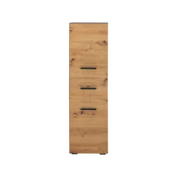 Dulap de baie in culoare naturala inalt/ingust cu aspect de lemn de stejar 130x35 cm Malika - Storaa 3045 imagine