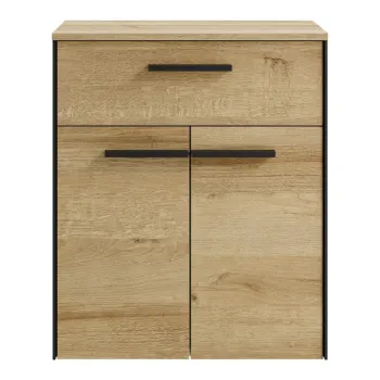 Dulap de baie in culoare naturala jos/suspendat cu aspect de lemn de stejar 72x60 cm Quickset 395 - Pelipal ed37 imagine