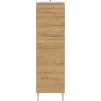 Dulap de baie inalt alb in decor de stejar 34x120 cm Torrance - Germania 3e0f imagine