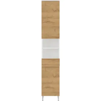 Dulap de baie inalt alb in decor stejar 34x190 cm Torrance - Germania 723e imagine
