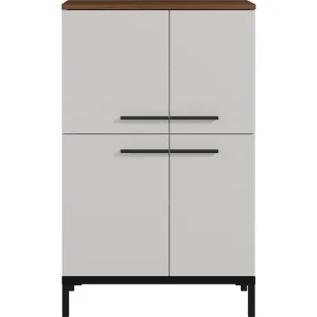 Dulap de baie inalt gri-bej cu aspect de nuc 60x34 cm Yonkers - Germania 405c imagine