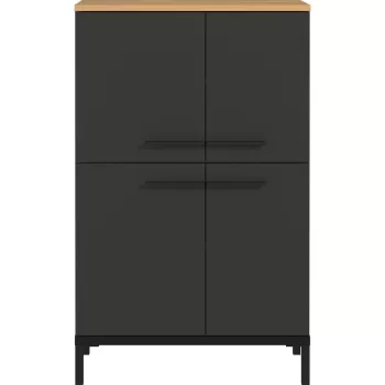 Dulap de baie inalt gri inchis cu aspect de stejar 60x97 cm Yonkers - Germania a32a imagine