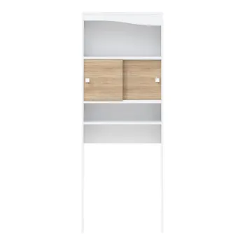 Dulap deasupra masinii de spalat/WC alb-natural 64x177 cm Wave - TemaHome 8034 imagine