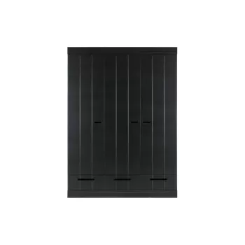 Dulap din lemn de pin WOOOD Connect, latime 140 cm, negru af38 imagine