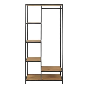 Dulap dressing in decor de stejar Actona Seaford, negru 9788 imagine