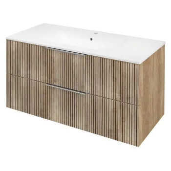 Dulap fara chiuveta in culoare naturala suspendat cu aspect de lemn de stejar 100x52 cm Cirasa - Sapho 1c91 imagine