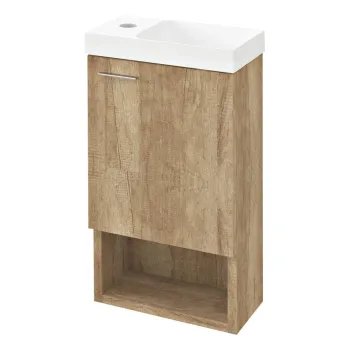Dulap fara chiuveta in culoare naturala suspendat cu aspect de lemn de stejar 30x53 cm Latus Xi - Sapho 62b1 imagine
