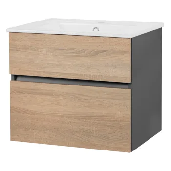 Dulap fara chiuveta in culoare naturala suspendat cu aspect de lemn de stejar 60x52 cm Wisla - Storaa 7bc9 imagine