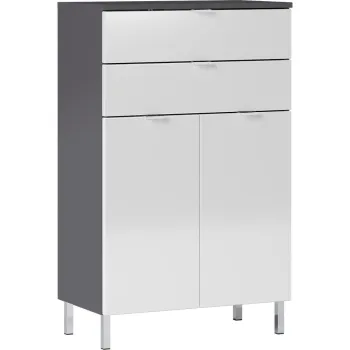 Dulap Germania Mauresa, inaltime 97 cm, alb - gri 4747 imagine