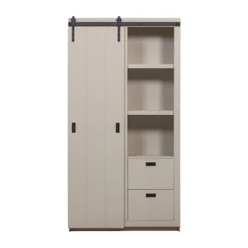 Dulap grej din lemn de pin cu uE(TM)AglisantA122x230x37 cm Slide aEURvtwonen 8b1e imagine