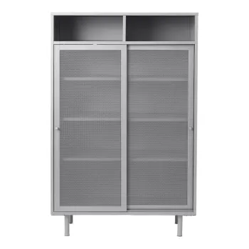 Dulap gri din metal cu usa glisanta 90x140x40 cm Veep - Unique Furniture 5269 imagine
