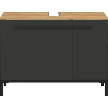 Dulap gri inchis sub chiuveta cu aspect de stejar 80x59 cm Yonkers - Germania 0e47 imagine