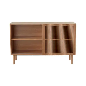 Dulap in culoare naturala cu aspect de lemn de frasin cu usa glisanta 124x80x45 cm Sion - Jotex fe02 imagine