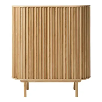 Dulap in culoare naturala cu aspect de lemn de stejar 110x125 cm Carno - Unique Furniture 522c imagine