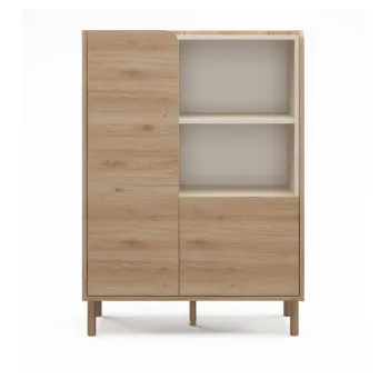 Dulap in culoare naturala cu aspect de lemn de stejar 90x125x40 cm Monza - Marckeric 2d58 imagine