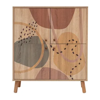 Dulap in culoare naturala cu aspect de lemn de stejar 95x111 cm Multilux - Kalune Design d288 imagine