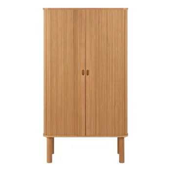 Dulap in culoare naturala cu aspect de lemn de stejar cu usa glisanta 80x145 cm Langley - Actona 0a99 imagine