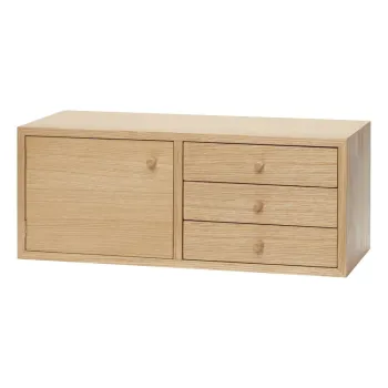 Dulap in culoare naturala cu aspect de lemn de stejar suspendat 50x20 cm Piccolo - Hubsch 943a imagine