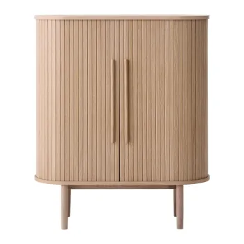 Dulap in culoare naturala deschisa cu aspect de lemn de stejar cu usa glisanta 100x118x40 cm Meta - Unique Furniture f344 imagine