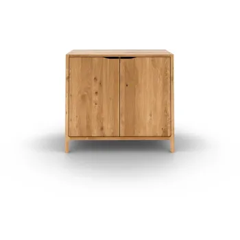 Dulap in culoare naturala din lemn de stejar 95x80 cm Twig - The Beds c2a3 imagine