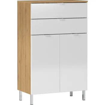 Dulap in decor de stejar Germania Mauresa, inaltime 97 cm, alb 2b9d imagine