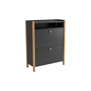 Dulap incaltaminte cu 2 compartimente Woodman Bode, gri inchis 005f imagine