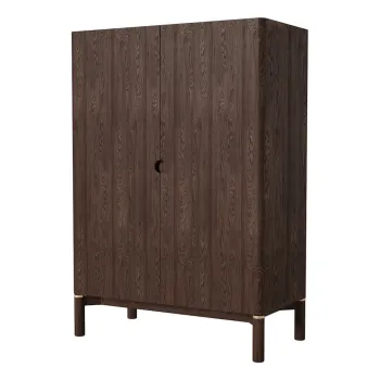 Dulap maro inchis cu aspect de lemn de stejar 90x130 cm Arun - Unique Furniture ca59 imagine