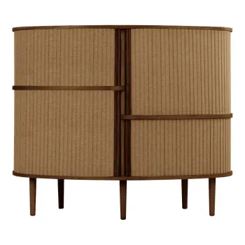 Dulap maro-maro deschis cu aspect de lemn de stejar cu usa glisanta 120x100x50 cm Audacious - UMAGE f13b imagine
