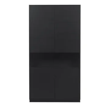 Dulap modular negru din lemn masiv de pin 110x210 cm Finca - WOOOD a92a imagine