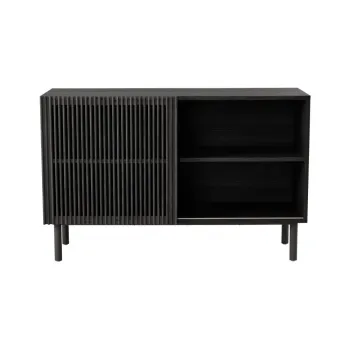 Dulap negru cu aspect de lemn de frasin cu usa glisanta 124x80x45 cm Sion - Jotex dd8e imagine