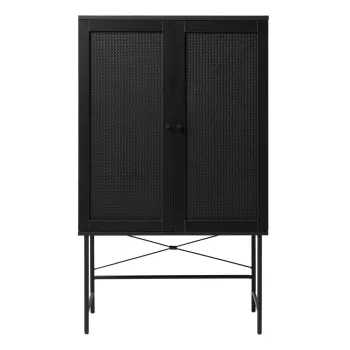 Dulap negru cu aspect de lemn de stejar 80x135 cm Pensacola - Unique Furniture 471c imagine