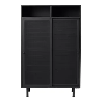 Dulap negru din metal cu usa glisanta 90x140x40 cm Veep - Unique Furniture f59c imagine