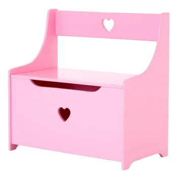 Dulap pentru copii roz cu banca 60x62x34 cm Pink Heart - Premier Housewares c2f7 imagine