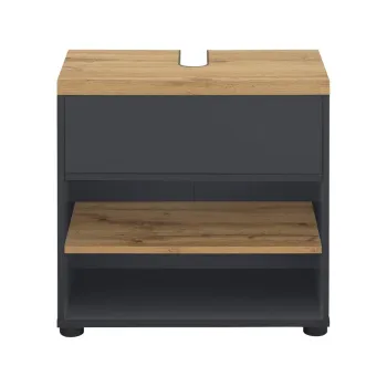Dulap sub chiuveta gri antracit cu aspect de lemn de stejar 60x57 cm Thessa - Storaa 0e04 imagine