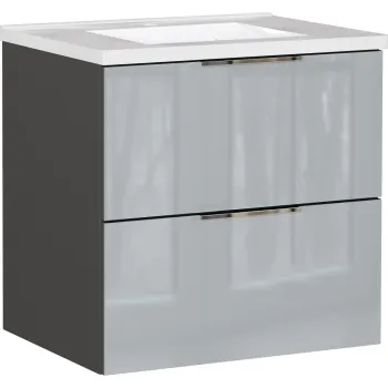 Dulap sub chiuveta gri suspendat cu aspect lucios 61x61 cm Celano - Germania 7788 imagine