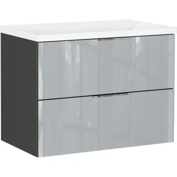 Dulap sub chiuveta gri suspendat cu aspect lucios 81x61 cm Celano - Germania 1cf5 imagine