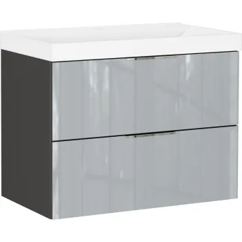 Dulap sub chiuveta gri suspendat cu aspect lucios 81x65 cm Celano - Germania 9620 imagine