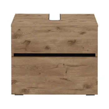 Dulap sub chiuveta in culoare naturala cu aspect de lemn de stejar 60x55 cm Wisla - Storaa 4421 imagine