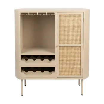 Dulap vinoteca crem din ratan pentru 8 sticle, 90x100 cm Amaya - White Label e06e imagine