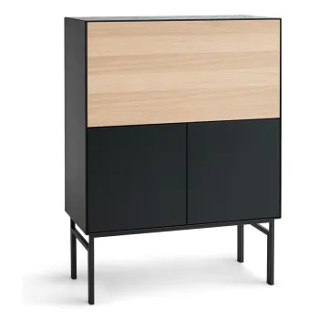 Dulap vinoteca cu aspect de stejar/negru 91x111 cm Edge - Hammel Furniture 9328 imagine