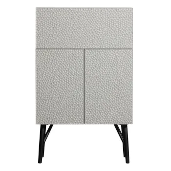 Dulap vinoteca gri deschis din lemn de mango 90x146 cm Carved - BePureHome cd89 imagine