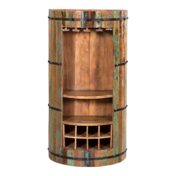 Dulap vinoteca in culoare naturala din lemn reciclat numar sticle 8, 60x115 cm Kaveri - Interia Home & Living 8c16 imagine