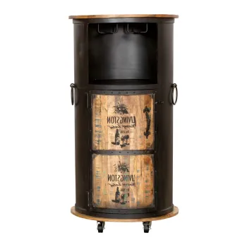 Dulap vinoteca negru din metal numar sticle 9, 60x115 cm Luni - Interia Home & Living b66e imagine