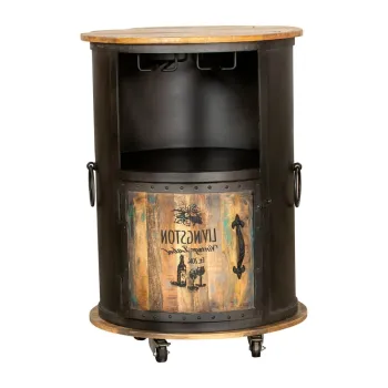 Dulap vinoteca negru din metal numar sticle 9, 60x85 cm Luni - Interia Home & Living 3a1c imagine