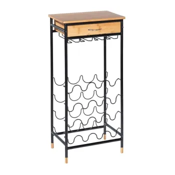 Dulap vinoteca negru/in culoare naturala din metal numar de sticle 16, 48x95 cm Loft - Wenko 2fb3 imagine
