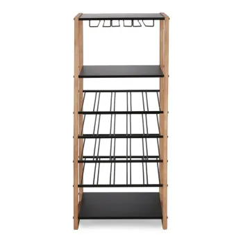 Dulap vinoteca negru/in culoare naturala din metal numar de sticle 20, 50x122x35 cm Isaac - Yes Everyday a734 imagine